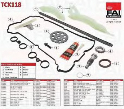FAI AUTOPARTS tck118 -  Комплект цепи привода распредвала